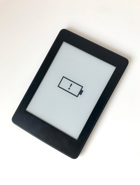 ビックリマークが出て消えないkindleの画面